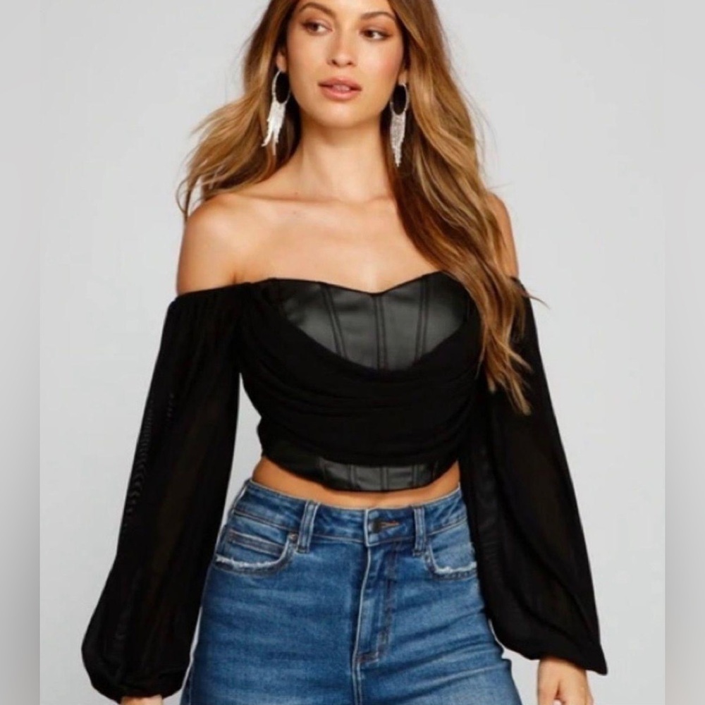 Windsor Black Leather Corset